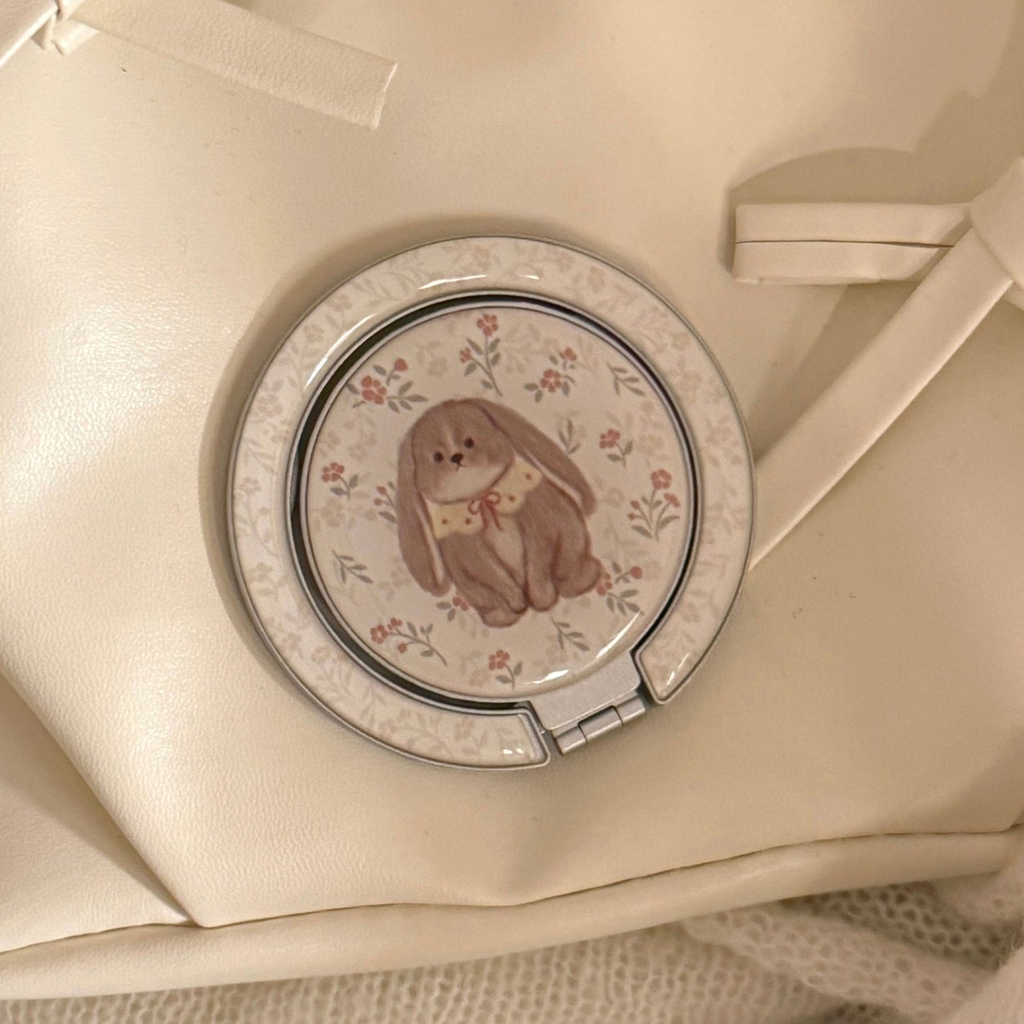 Verspielter Handspiegel mit Kaninchenmotiv Brehn