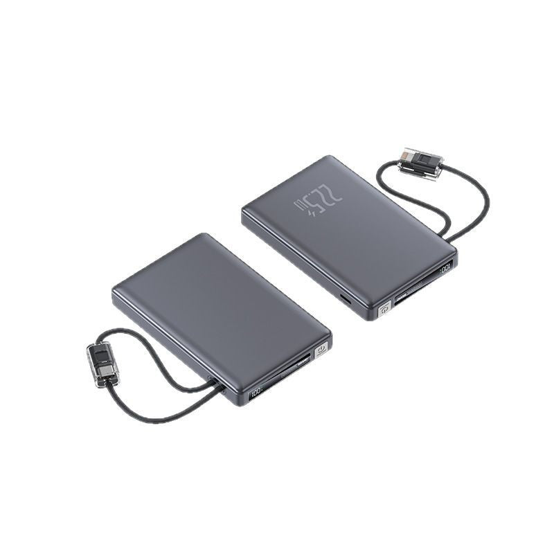 Tragbare Powerbank mit schneller Ladefunktion und integriertem Ladekabel Brehn
