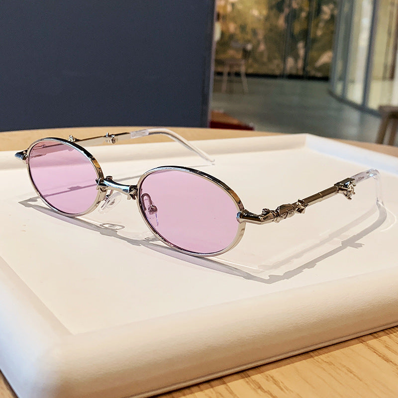 Damen modische Brille mit elegantem Metallgestell und leicht gefärbten Gläsern Brehn
