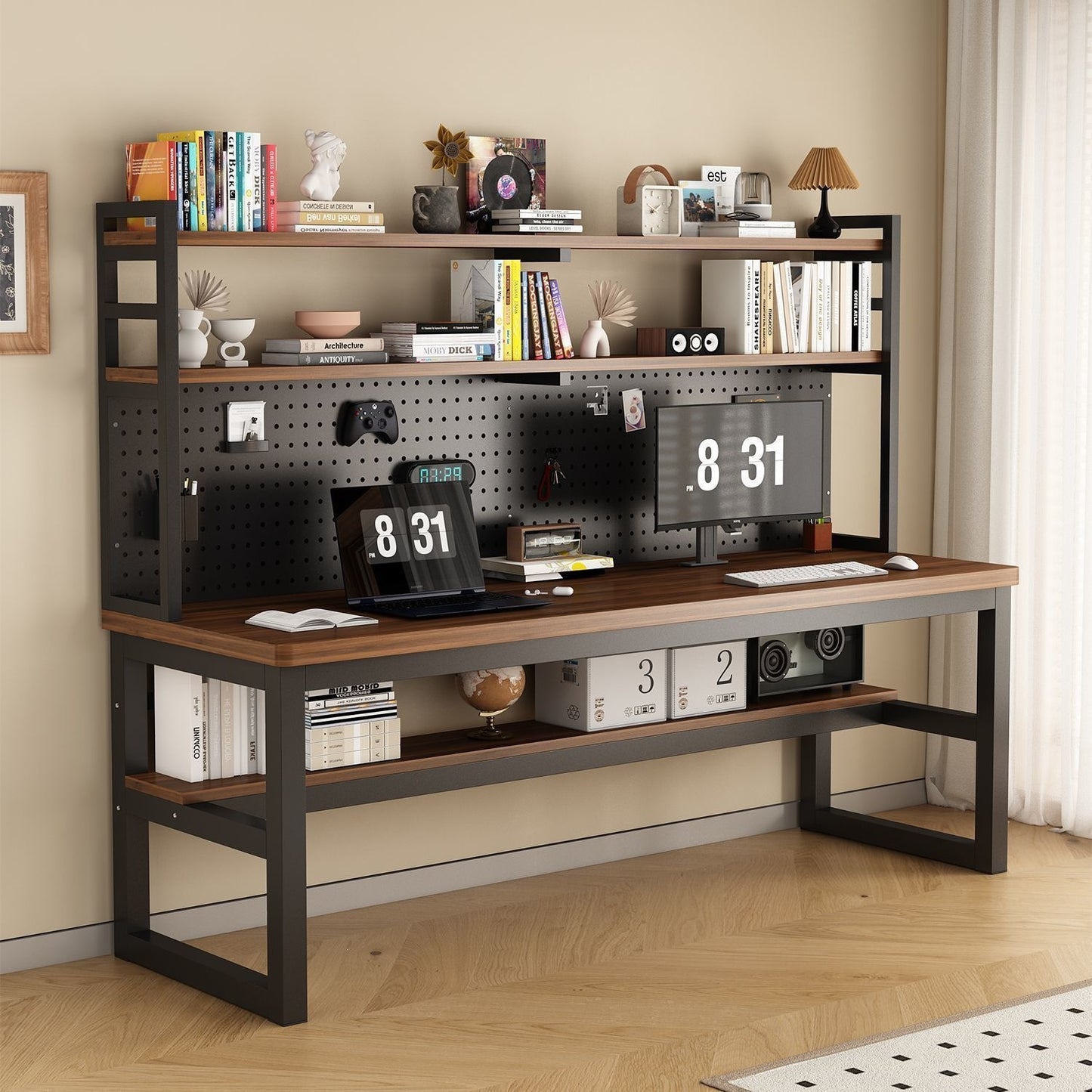 Multifunktionaler Arbeitsbereich mit Regal Brehn