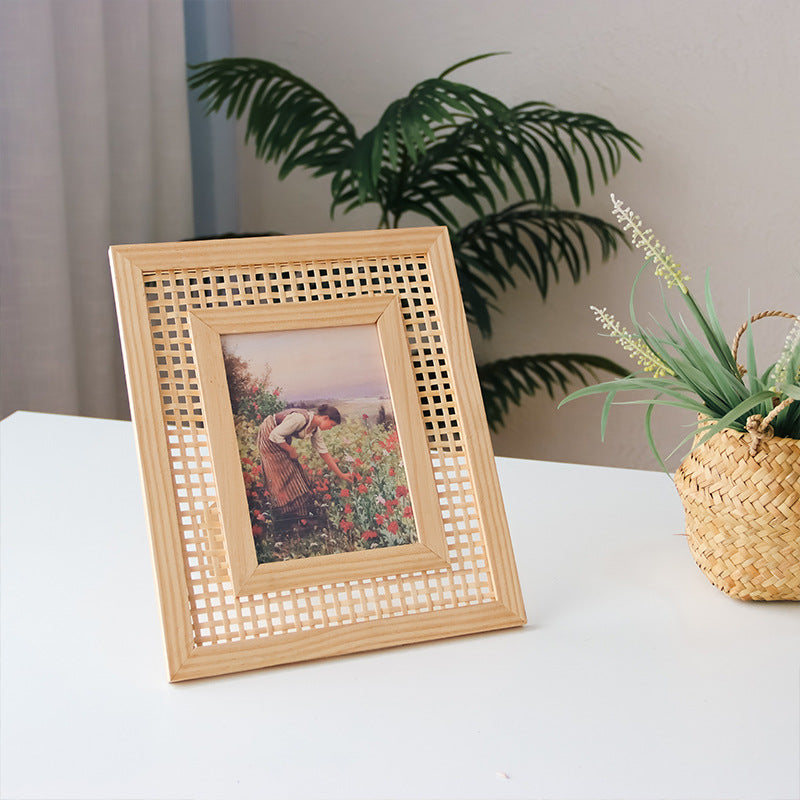 Kunstvoller Bilderrahmen mit Feinem Rattanmuster Brehn