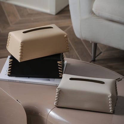 VédaLuxe Leder Taschentuchbox – handgefertigte Eleganz aus gewebtem Leder | Brehn