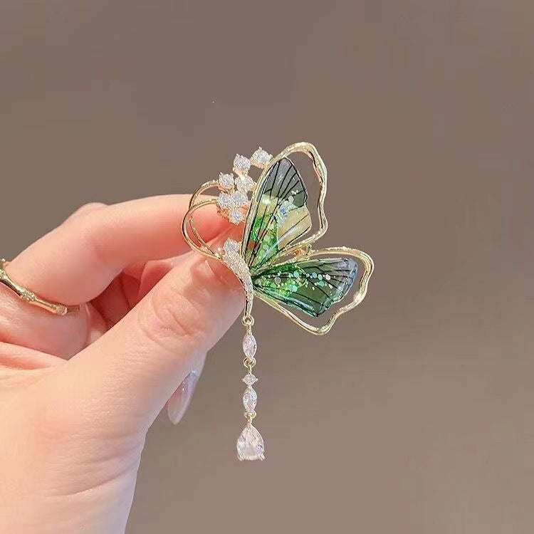 Exquisite Schmetterlingsbrosche mit Glitzersteinen Brehn
