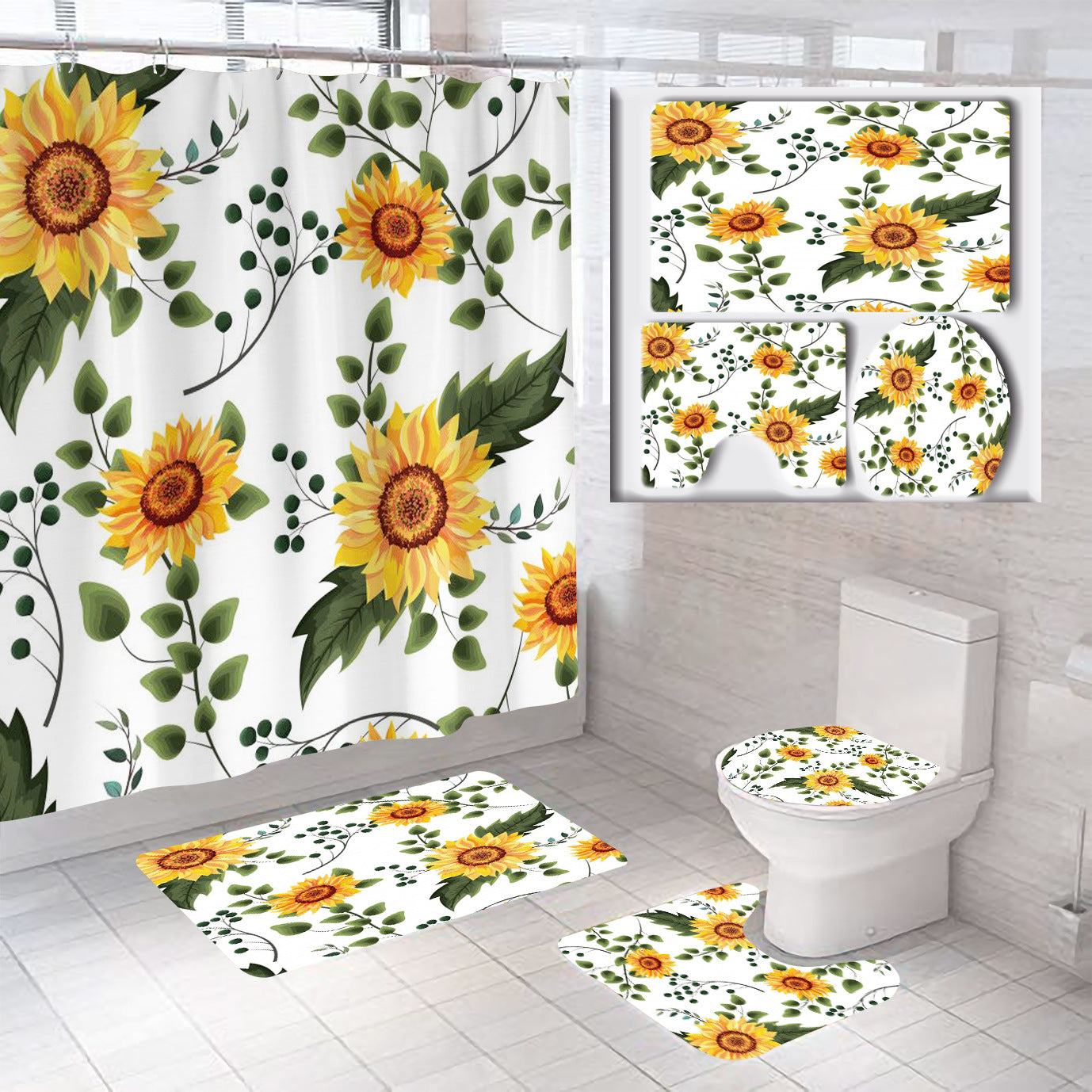 Florales Badezimmerdekor-Set Brehn