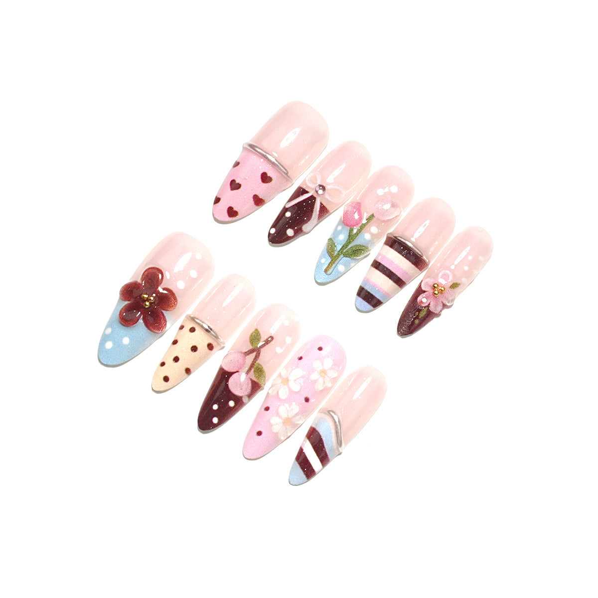 Elegantes Nagelkunst Press-On Kit