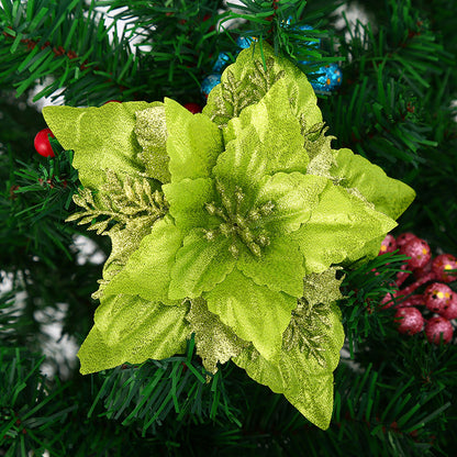 Dekorative Glitzernde Weihnachtsstern Blume Ornament Brehn