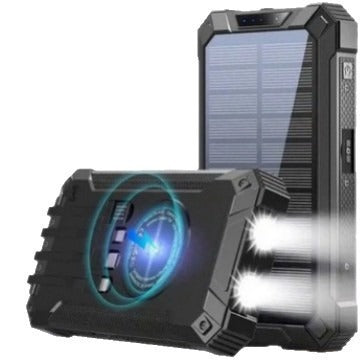 Solarbetriebene Powerbank mit LED-Licht Brehn