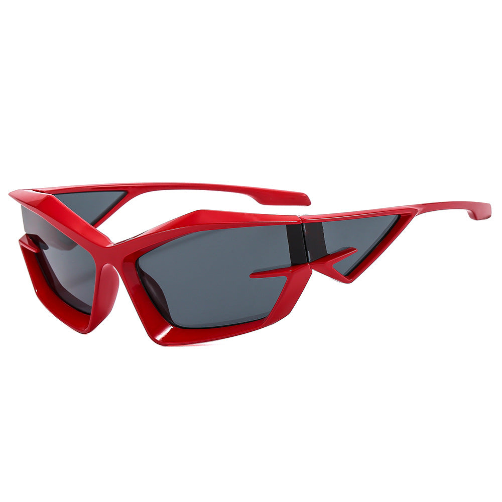Damen futuristische Sonnenbrille mit einzigartigem Polygon-Design Brehn