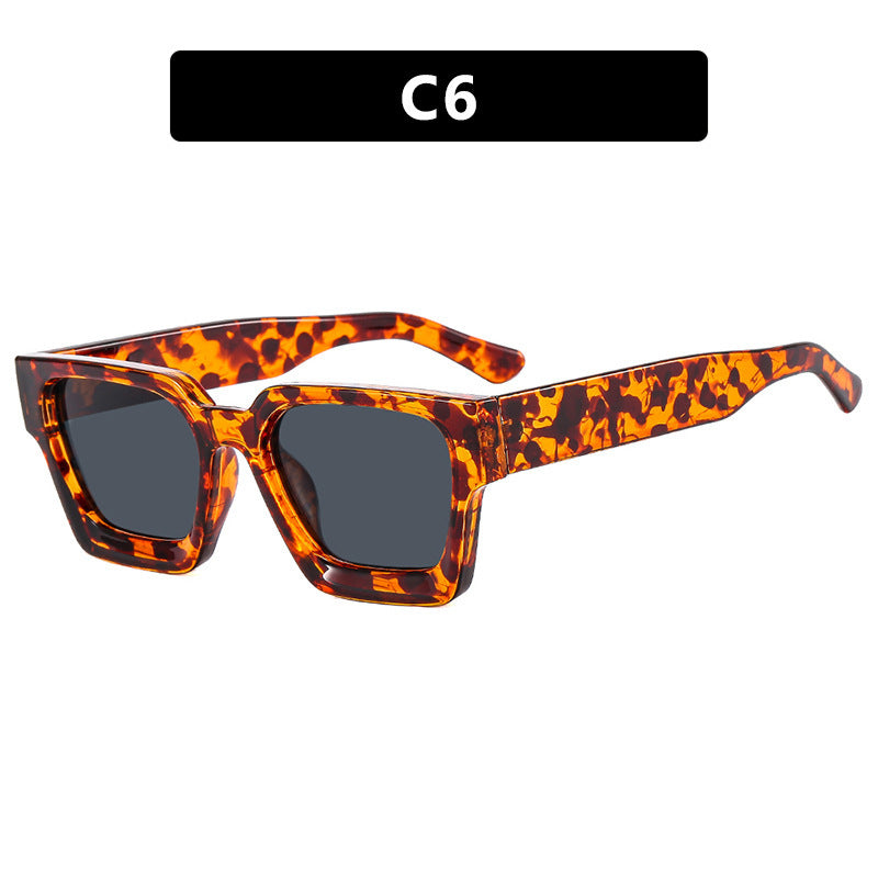 Damen modische quadratische Sonnenbrille mit gelben Gläsern Brehn