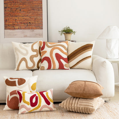 Plüsch Faux Fur Gerippter Quadrat-Wurfkissen mit Kanal-Quilt-Struktur