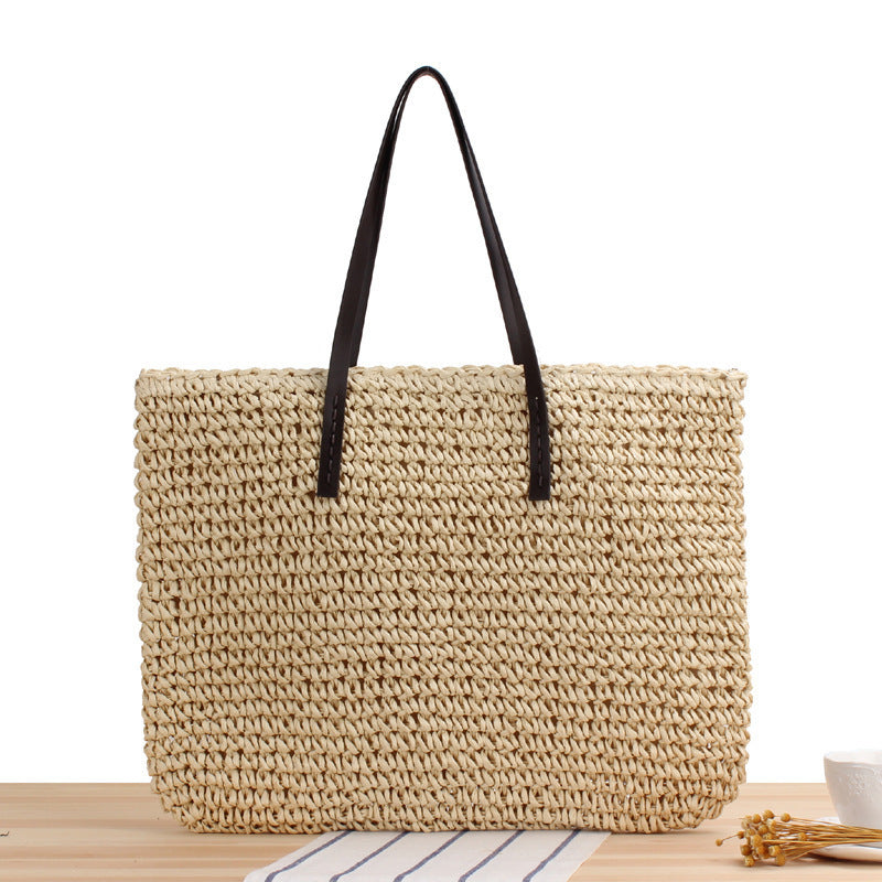 Handtasche Aus Handgewebtem Naturmaterial mit Robusten Griffen Brehn