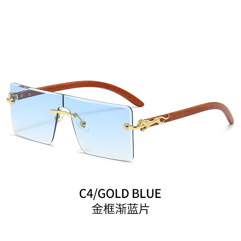 Damen oversized modische Sonnenbrille mit luxuriösen Holz- und Metallelementen Brehn