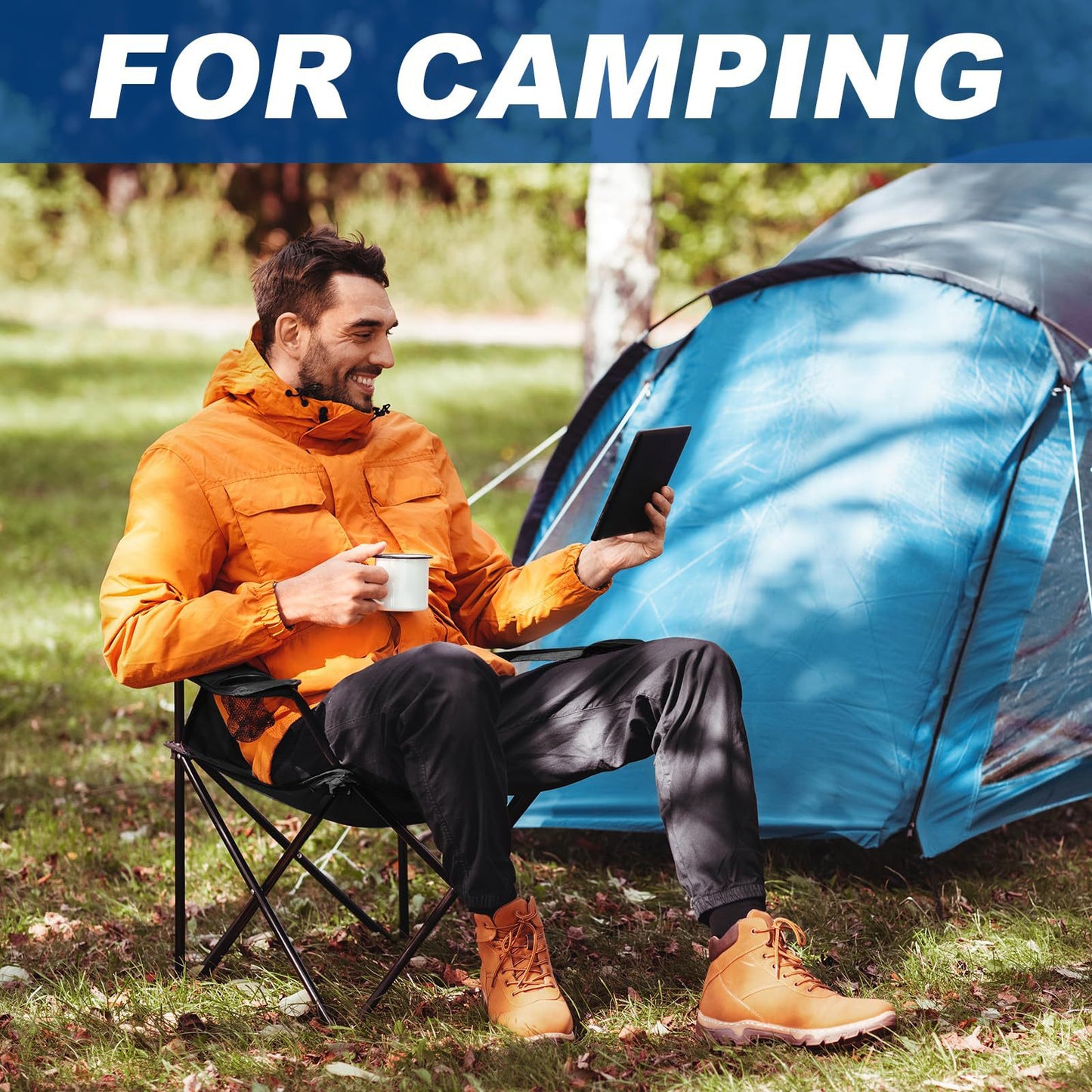 Unisex Tragbarer Campingstuhl mit stabiler Stahlkonstruktion Brehn