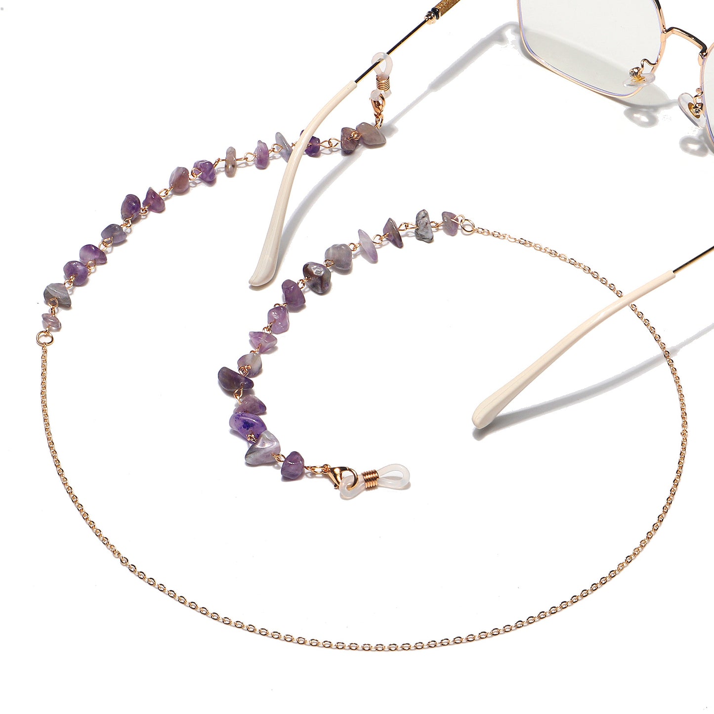 Natürliche Amethyst-Kristall-Brillenketten Brehn