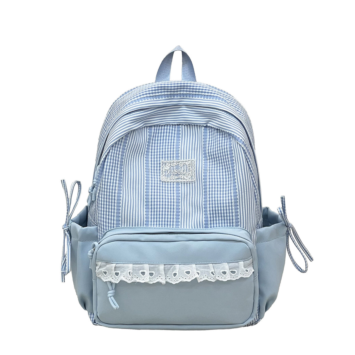 Stylischer gestreifter Rucksack mit dekorativen Akzenten Brehn