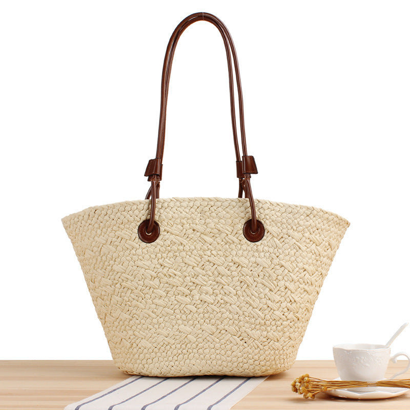 Strandtasche mit Eleganten Lederriemen Brehn