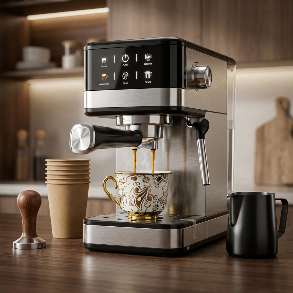 Espressomaschine mit Integriertem Milchaufschäumer Brehn