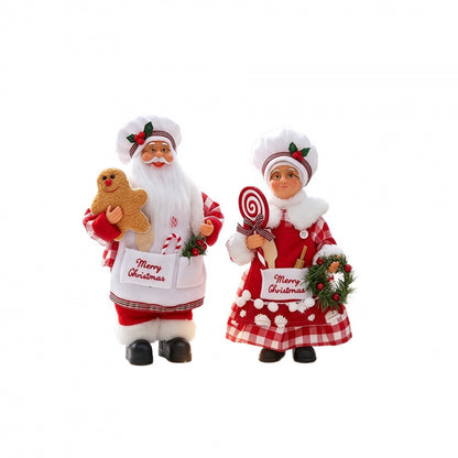 Nostalgische Weihnachtsmann Figur mit Lebkuchen-Keks Brehn