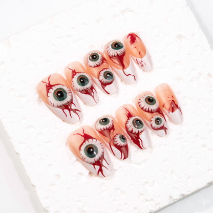 Augen-Themen Stiletto Press-On Nagelkunst Set Brehn
