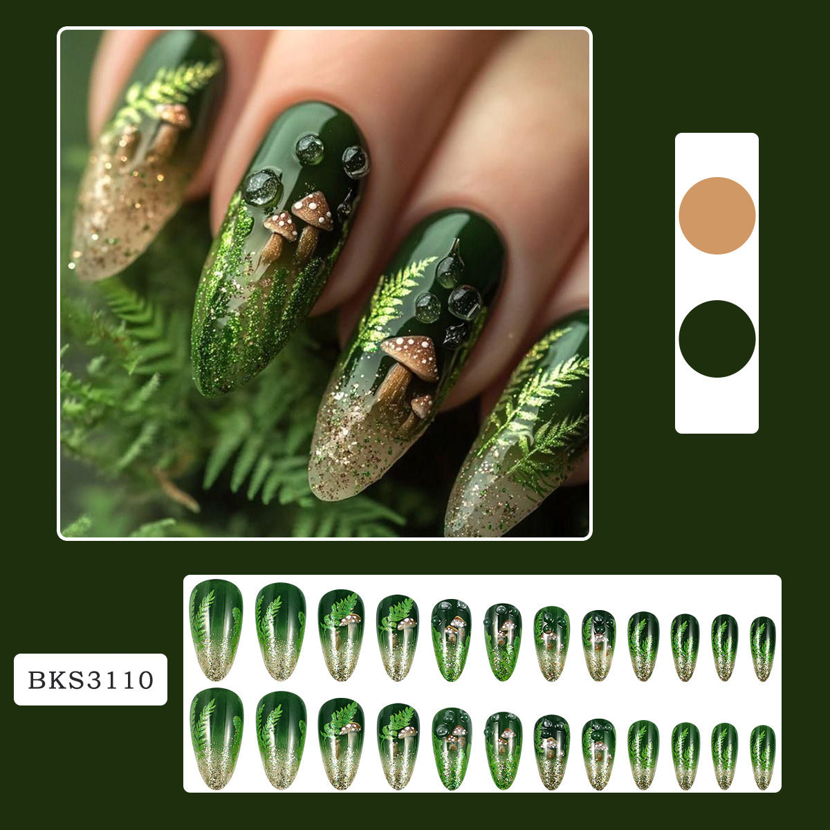 Glamouröses Kunstnagelset mit elegantem Glitzer- und Designakzenten Brehn