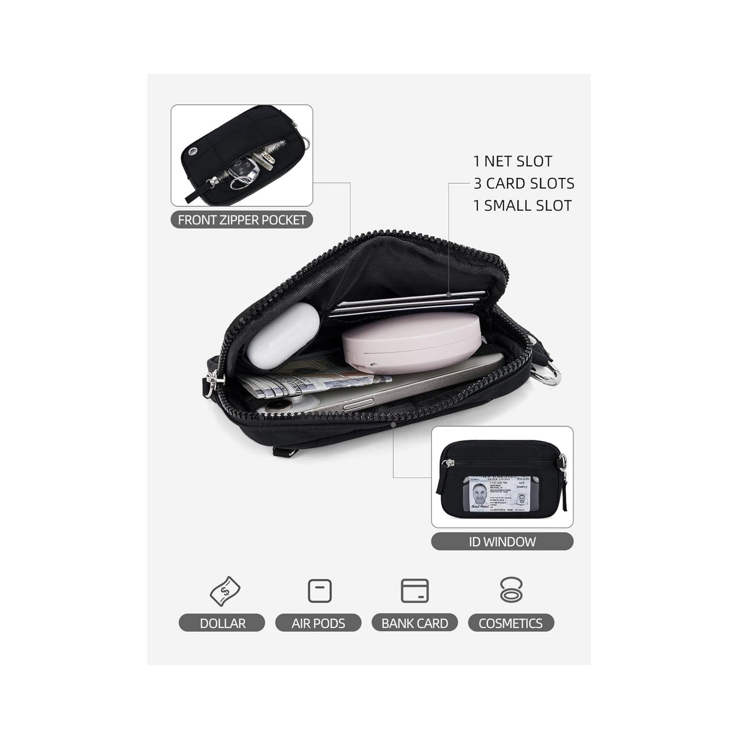 Praktische Mini-Handtasche mit Multifunktionalen Fächern Brehn