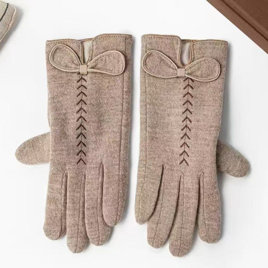 Elegante Bow-verzierte Touchscreen-Handschuhe Brehn