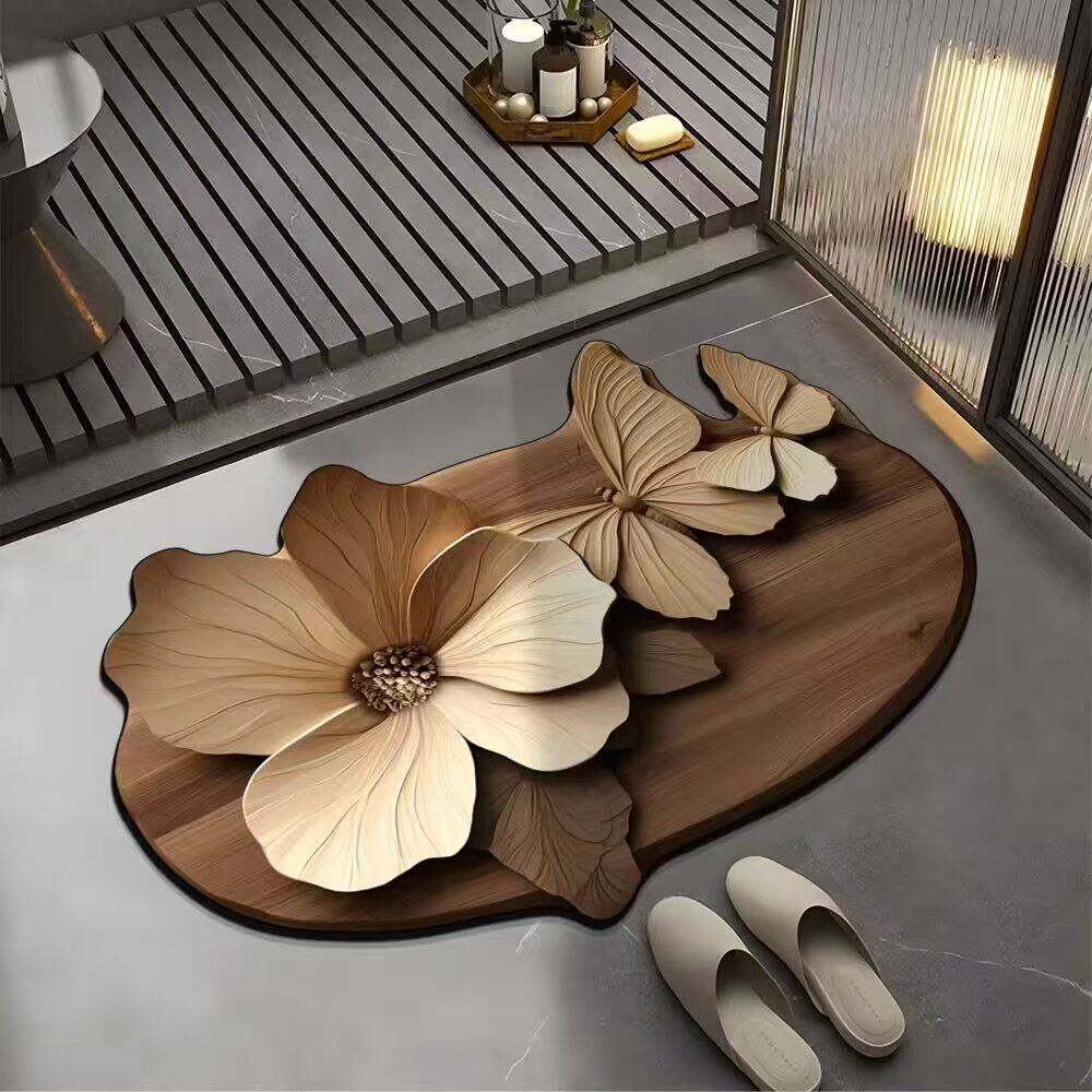 Florales Design Badezimmermatte Brehn