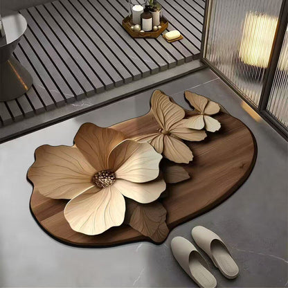 Florales Design Badezimmermatte Brehn