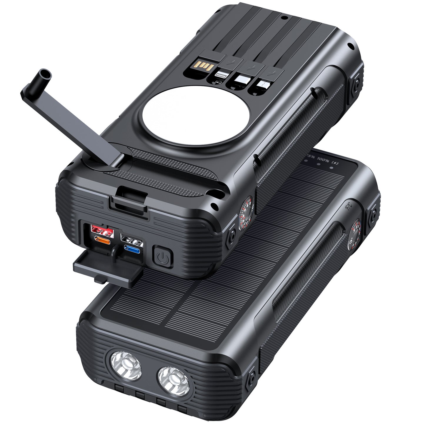 Multifunktionale Solar Powerbank mit LED-Anzeige Brehn