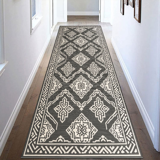Vintage-inspirierter geometrischer Teppich Brehn
