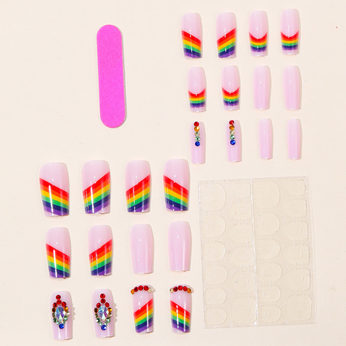 Glamorous Regenbogen-inspirierte Nail Art Extensions Brehn