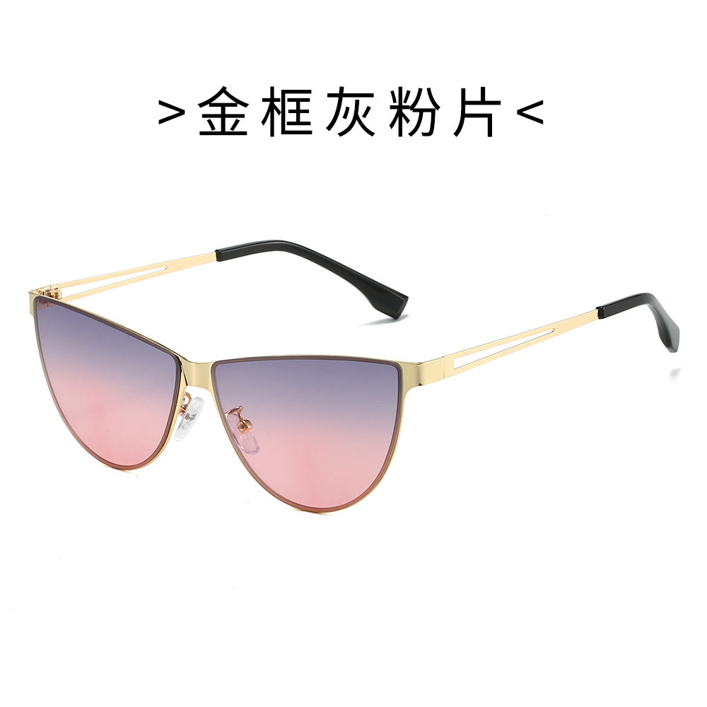 Damen Modische Cat-Eye Sonnenbrille mit elegantem Metallgestell Brehn