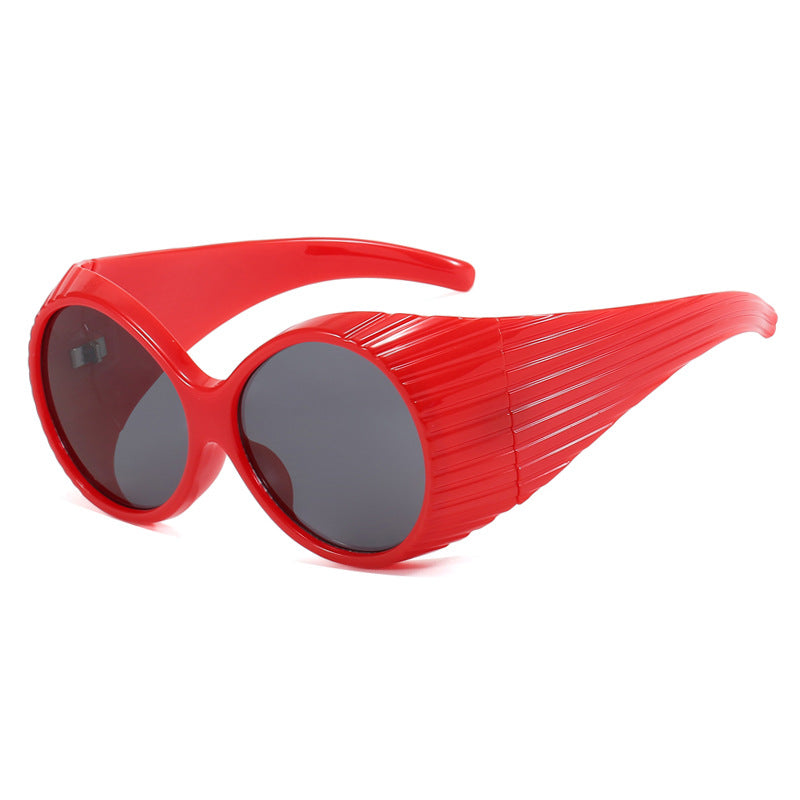 Damen extravagante Sonnenbrille mit geschwungenem Rahmen Brehn