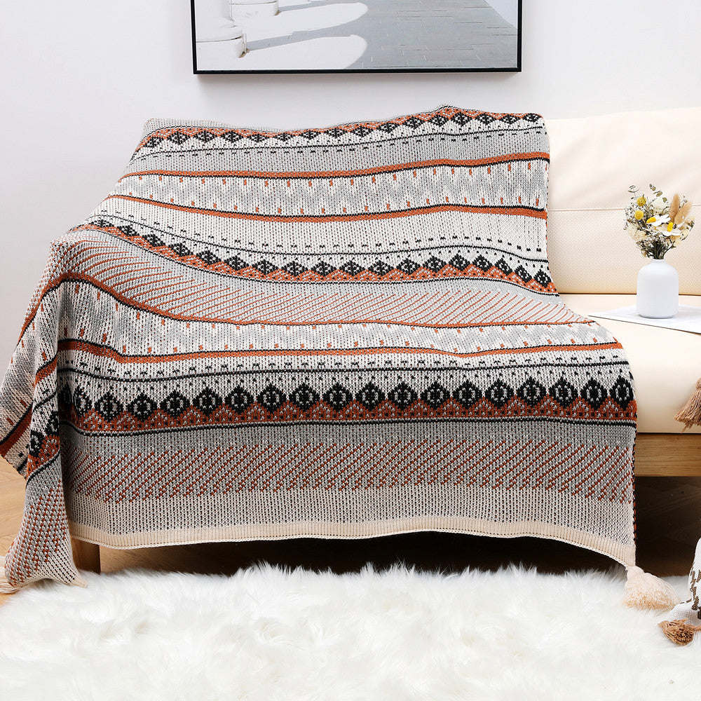 Aztekisches gemustertes Strickwurfdecke Brehn