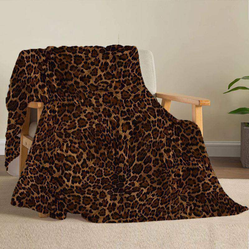 Luxuriöse Leopard-Print-Fleece-Decke