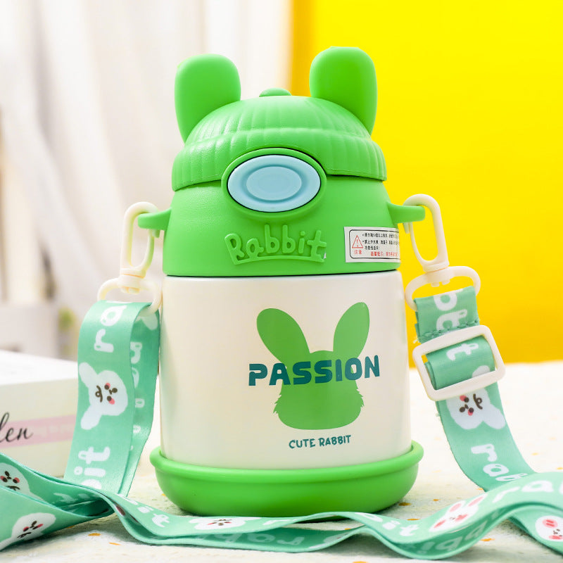 Damen Isolierte Trinkflasche mit niedlichem Hasen-Design Brehn