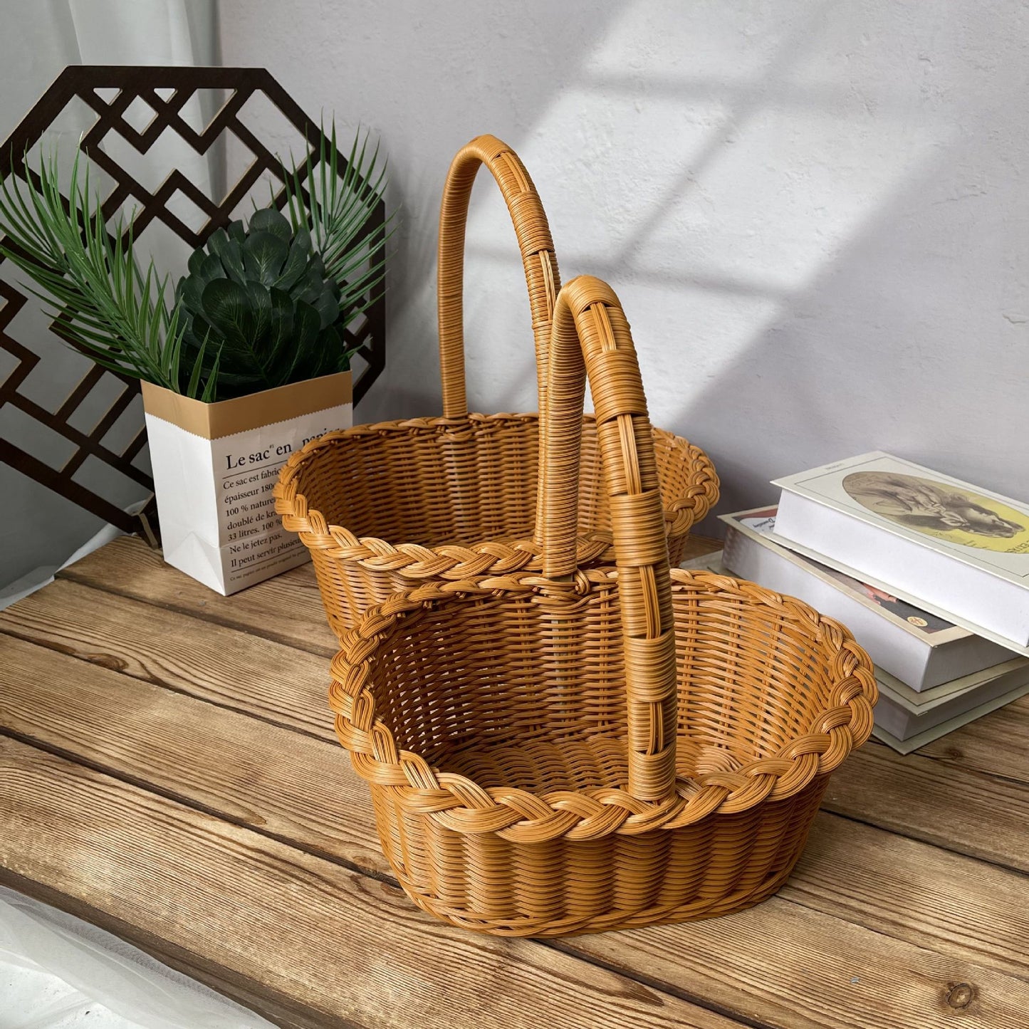 Damen eleganter geflochtener Einkaufskorb Brehn