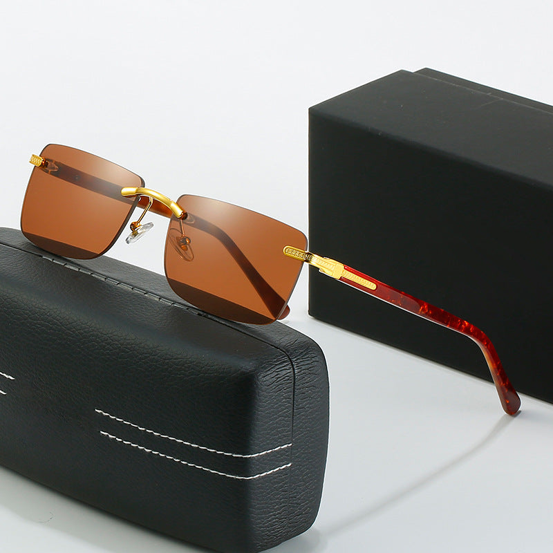 Damen modische Sonnenbrille mit stilvollem, eckigem Rahmen und eleganten Metallakzenten Brehn