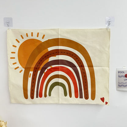 Retro Rainbow Baumwolle Wandbehang Teppich