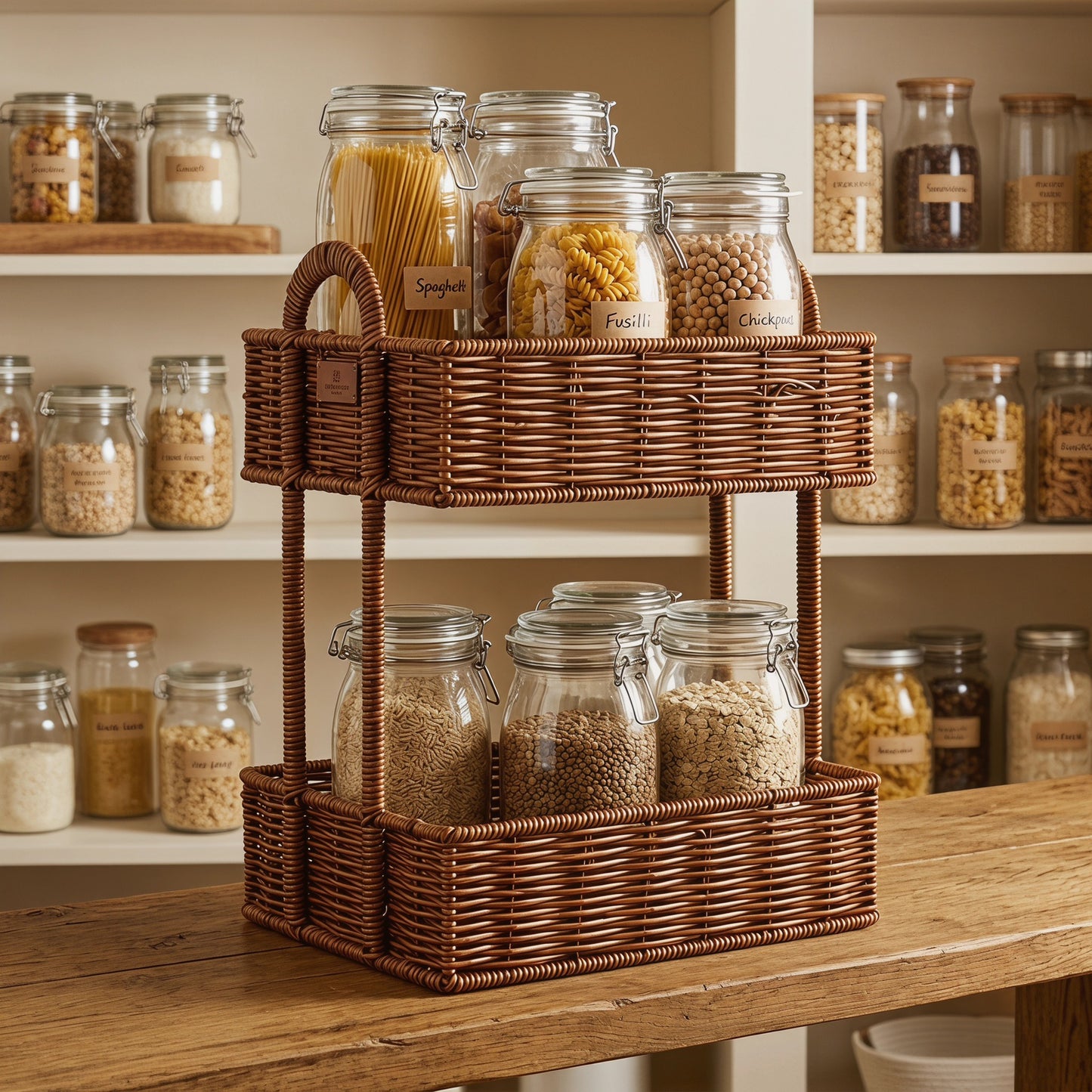Badezimmer-Regal Ganz Aus Rattan Brehn