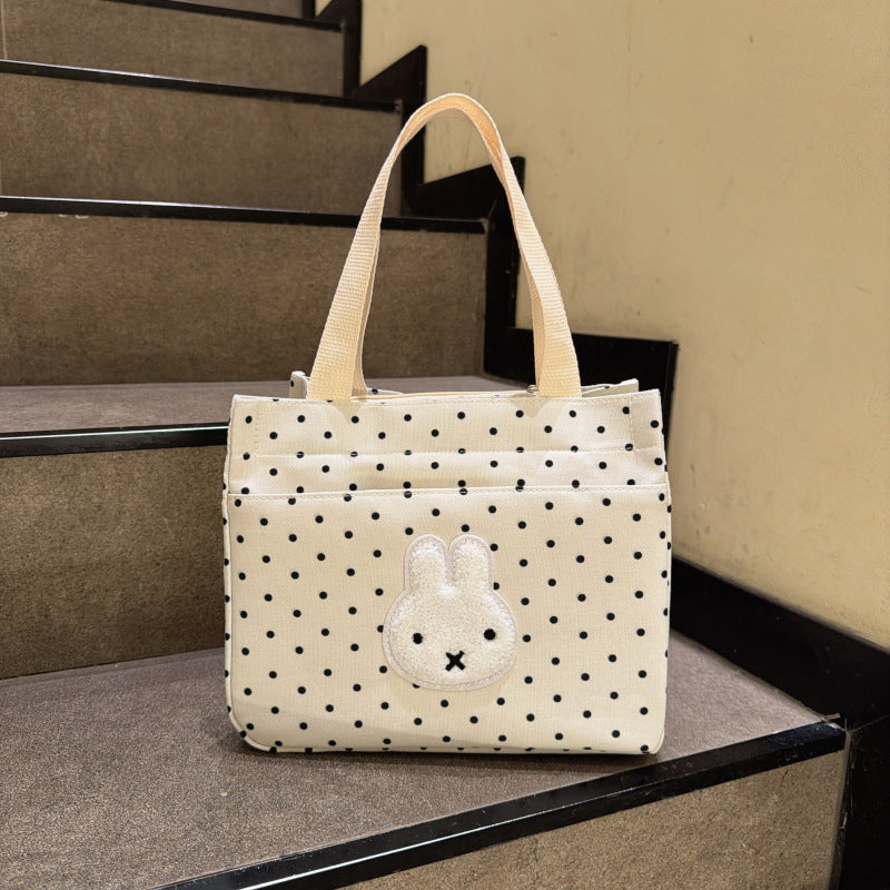 Canvas-Shopper mit Niedlichen Hasenapplikationen Brehn