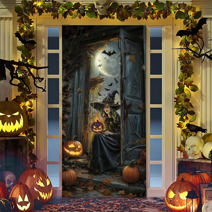 Halloween-Türposter mit großformatiger Grim-Reaper-Illustration und wiederverwendbarem PVC-Planenstoff