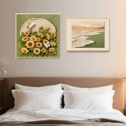 Elegante Blumenreiche Relief Wanddekoration