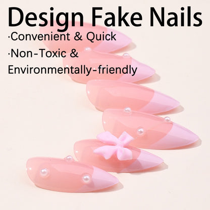 Kunstnagelset mit elegantem Glitzer- und Spitzen-Design Brehn