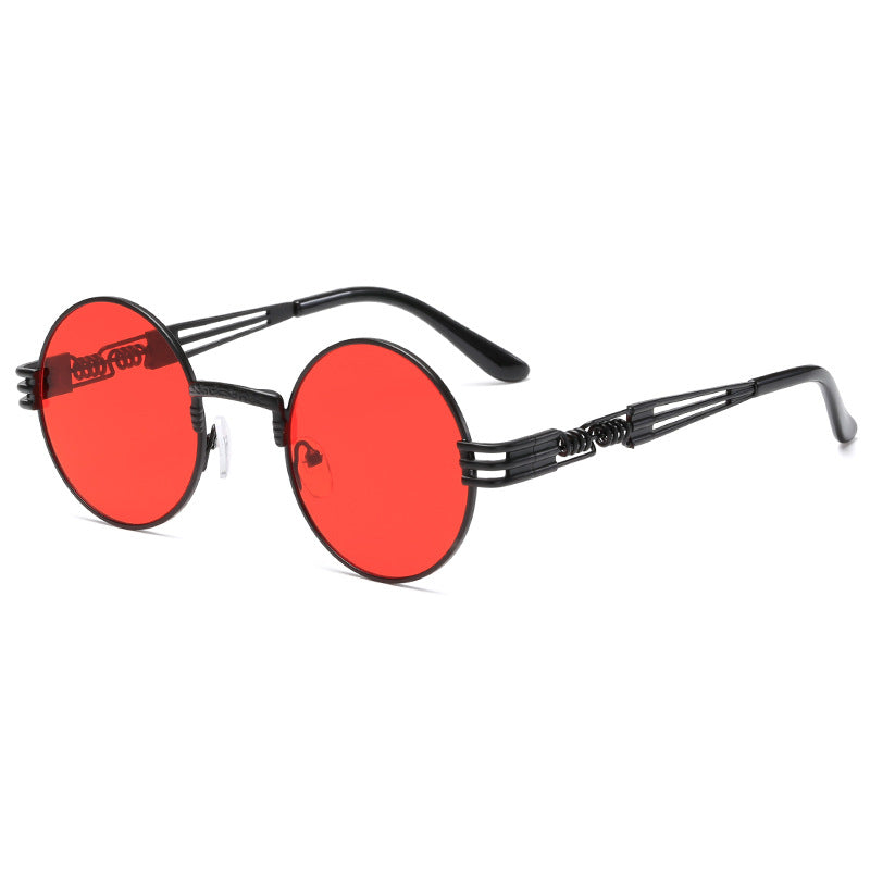 Damen Retro-Inspirierte runde Sonnenbrille mit einzigartigem Metallrahmen Brehn