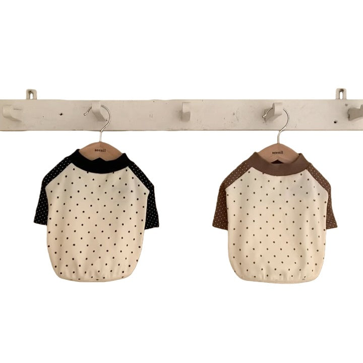 Polka Dot Raglan Baumwoll Baby T-Shirt
