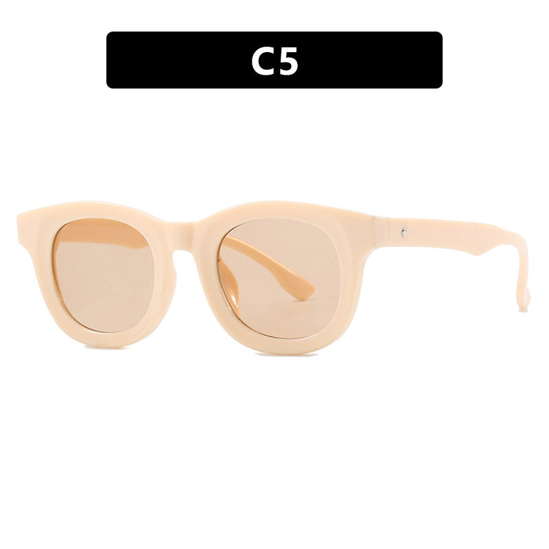 Damen stilvolle runde Sonnenbrille mit robustem Rahmen und schützendem UV-Filter Brehn