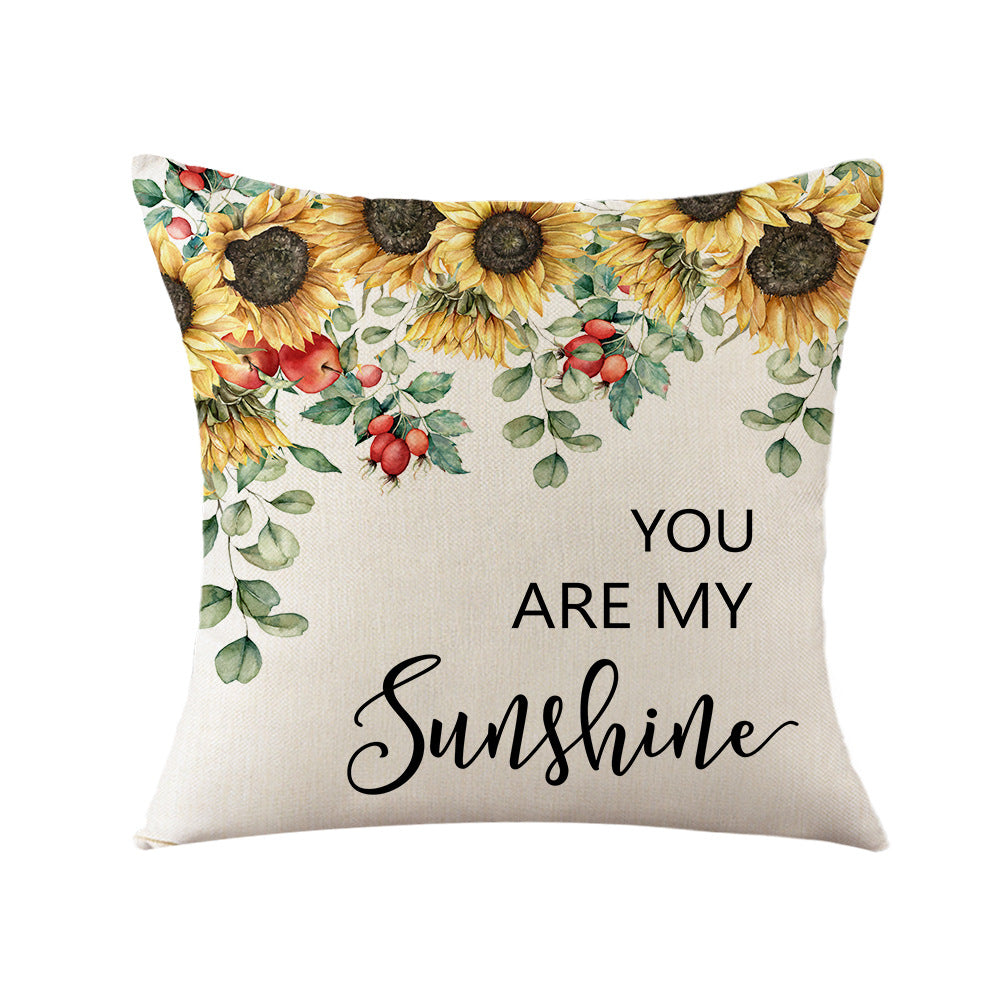 Damen Kissenbezug mit Sonnenblumenmuster Brehn