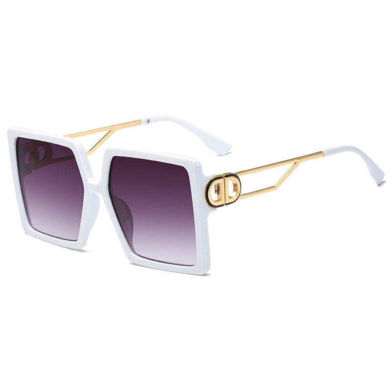 Damen oversized quadratische Sonnenbrille mit elegantem Metallgestell und polarisierenden Gläsern Brehn