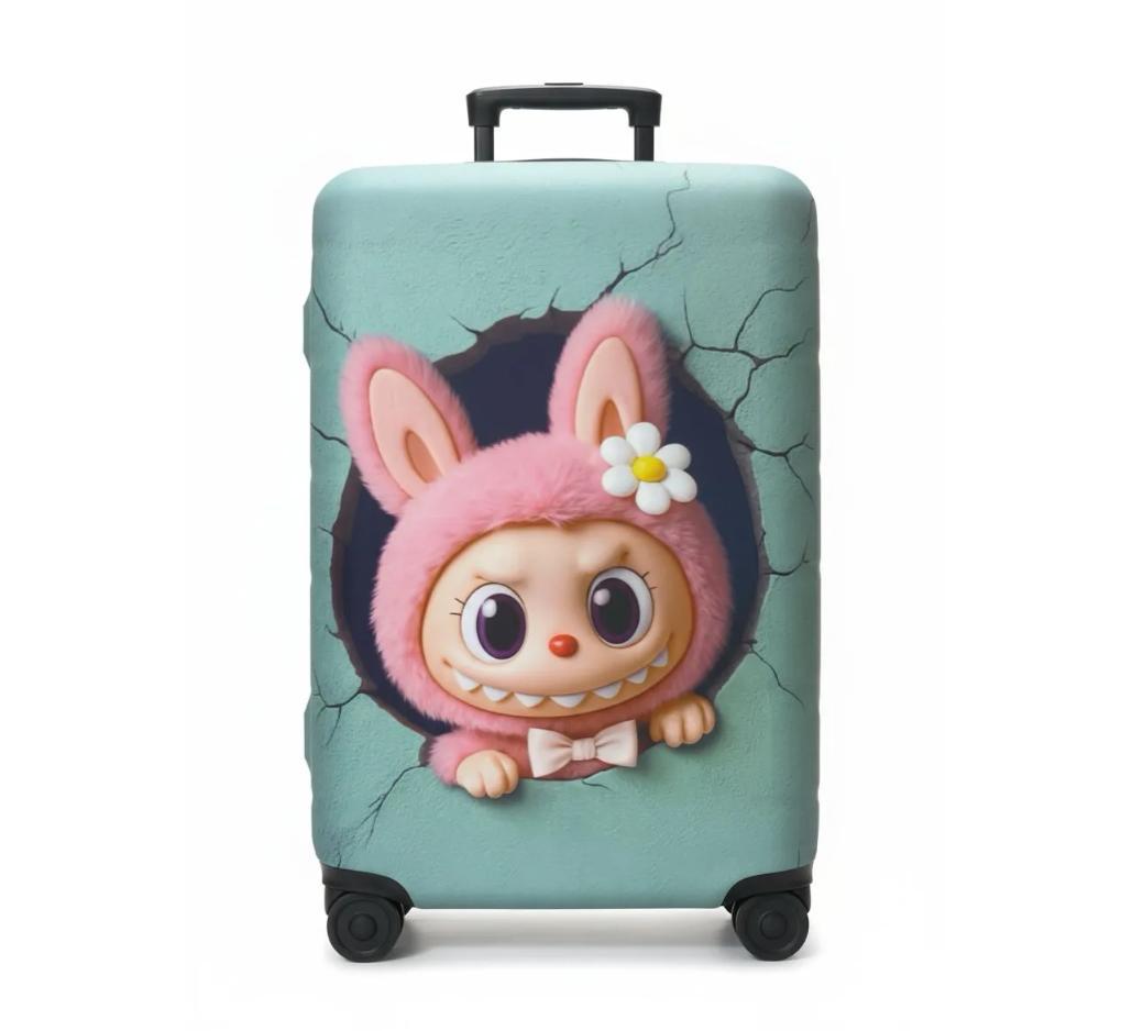 Unisex nan elastischer Kofferbezug mit 3D Hundemotiv für Trolley, dehnbar und kratzfest Brehn